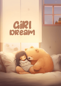 little girl in warming hug