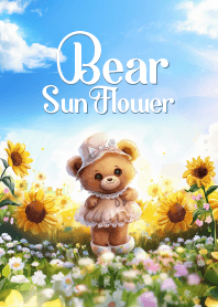 cute bear and sunflower theme