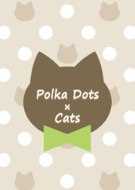 Polka Dots × Cats[Natural Beige]