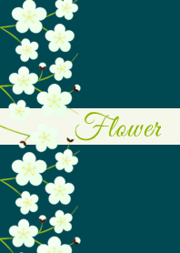 Flower 005-2 (Plum blossoms/Light Green)