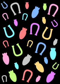 Horseshoe and carrot theme - black