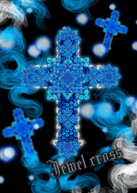 Jewel cross -Blue-