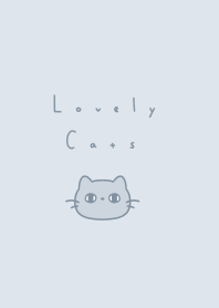 Wide eyed cat/ pale blue gray