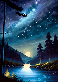 Beautiful starry night view#2657