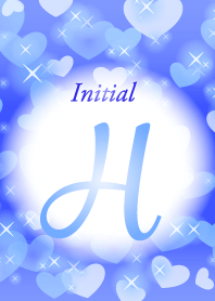 【H】イニシャル❤️ハート-青3-