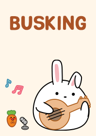 Cute rabbit and carrot busking