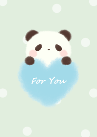 mokomoko heart -panda- green dot 2