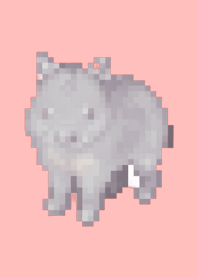 Rhinoceros Pixel Art Theme  Pink 02