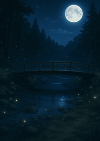 Starlit Bridge In Quiet Woods