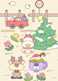 Little Deer Christmas Car