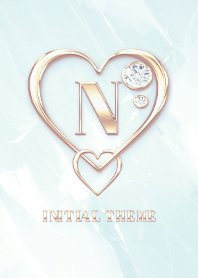 [ N ] Heart Charm & Initial  - Blue 2