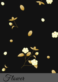 Flower 004-2 (Camellia/White/Black)