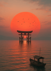 Sunset Over Torii