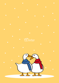 冬天到了，要穿保暖鴨！(暖黃色)