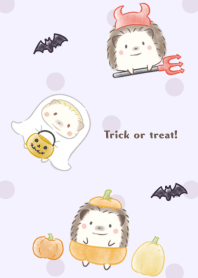 Hedgehog and Halloween -purple- dot