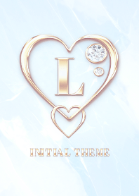 [ L ] Heart Charm & Initial  - Blue 1