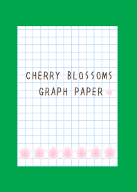 CHERRY BLOSSOMS GRAPH PAPER/GREEN