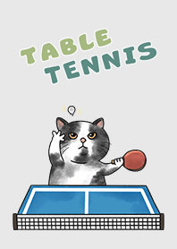 貓貓打桌球 / light grey