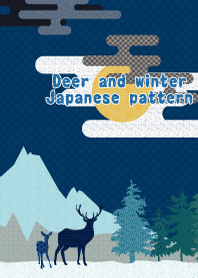 Deer and winter Japanese pattern