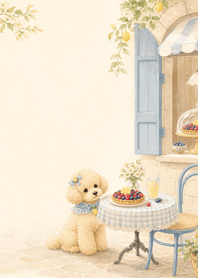 Lemon Poodle Berry Tart Window
