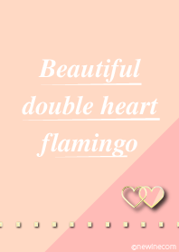 Beautiful double heart flamingo