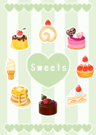 Many sweets! -dusty green- Revised