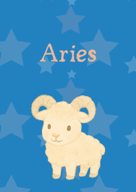 Cute Aries on blue