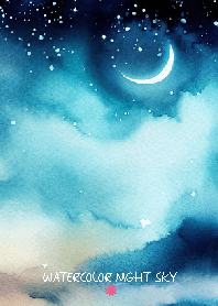 WATERCOLOR NIGHT SKY-moon 28