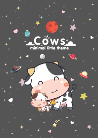 Cows Minimal Galaxy Midnight Black
