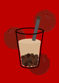 ชานมรูปหมู!(สีแดง)