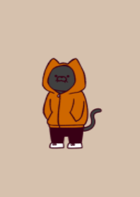 Hoodie black cat.(dusty colors2-02)