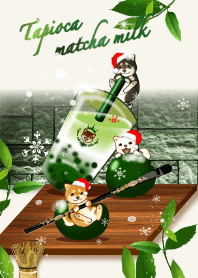 柴犬とタピオカクリスマス抹茶ミルク12