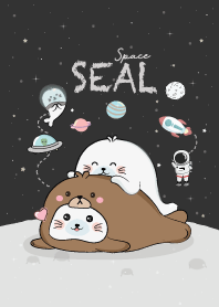 Seal Cute On Space (Bear Costume)