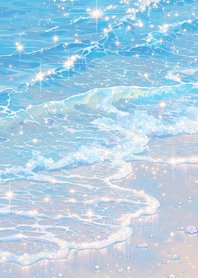 紫色 閃耀的海浪岸邊