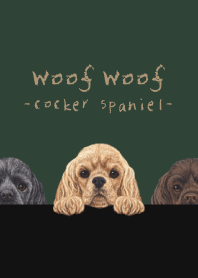 Woof Woof-Cocker Spaniel-CHRISTMAS GREEN
