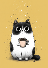 Big-Eyed Cutie with Coffee