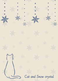 Cat and Snow crystal* -light beige-