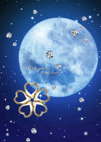 Wish come true,5 Leaf Clover & Moon Ver4