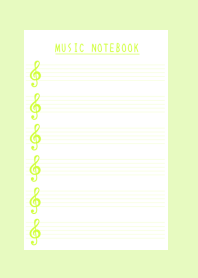 YELLOW GREEN COLOR MUSICAL NOTES