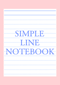 SIMPLE BLUE LINE NOTEBOOKj-PINK