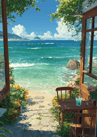 Green Window to a Summer Sea