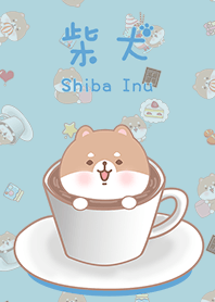 misty cat-Shiba Inu coffee beige blue