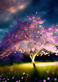 Beautiful night cherry blossoms#2452