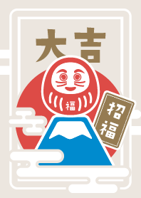 Daruma on Mt. Fuji / Beige
