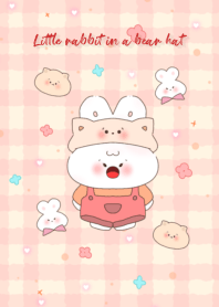 Little rabbit in a bear hat