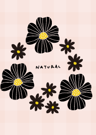 花２種 チェック　黒28