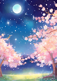 Beautiful night cherry blossoms#2154