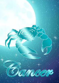 Cancer Clover Moon right blue