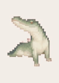 Crocodile Pixel Art Theme  Brown 02