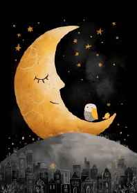 静寂の夜：満天の星と眠る街